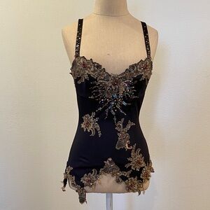 Embellished Black Corset Top